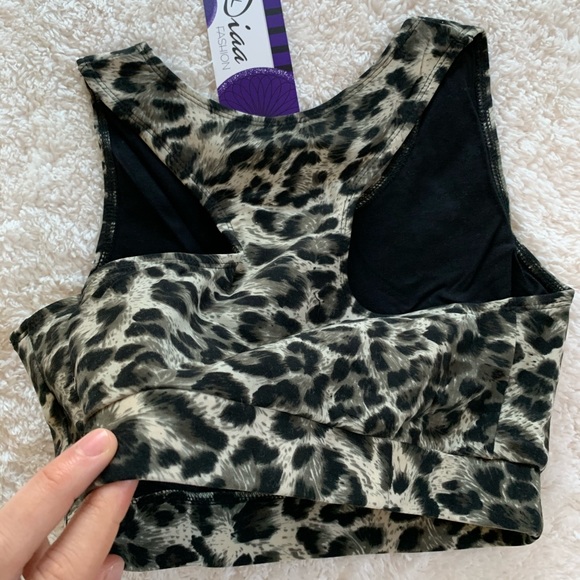 NWT Leopard Razorback Cotton Sports Bra - Picture 5 of 8